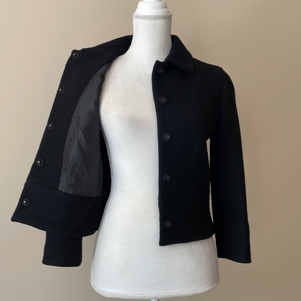 Club Monaco Black Wool Cropped Jacket